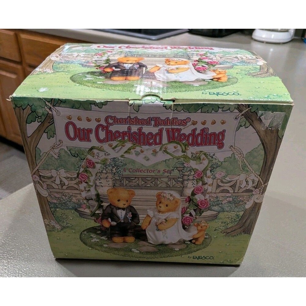 1998 Cherished Teddies Our Cherished Wedding 510254 Collector Set Boxed